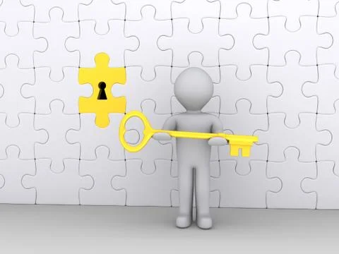 Holding the key to the solution Stock Illustration