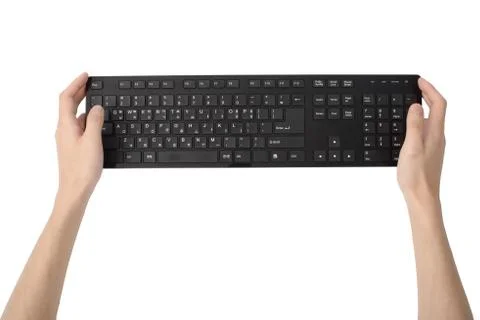 Holding keyboard Stock Photos