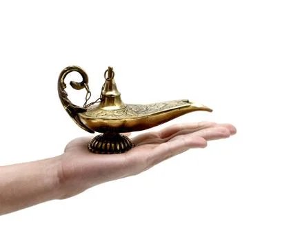 Holding a Magic Lamp Stock Photos