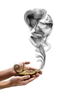Holding a Magic Lamp Stock Photos