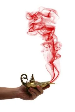 Holding a Magic Lamp Stock Photos