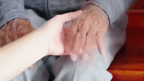 Holding old man Stock Footage 163676534