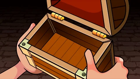 Holding an opening box with a white flash Stock Footage 148320993