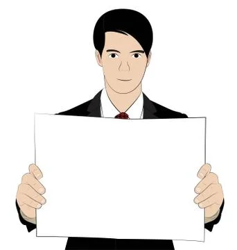 Holding paper Stock Illustration