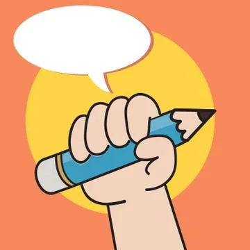 Holding a pencil Stock Illustration
