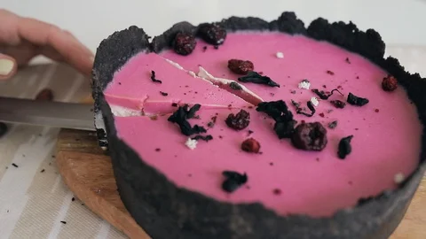 Holding a piece of cake  Stock Footage 129233844