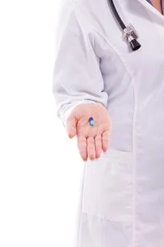 Holding pill 스톡 사진