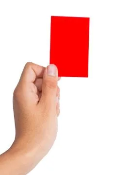 Holding a red card Stock Photos