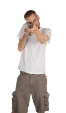 Holding rifle Stock Photos