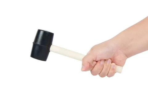 Holding a rubber hammer Stock Photos