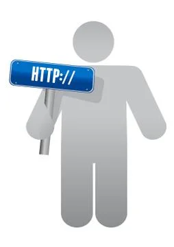 Holding sign http. internet concept. illustration design Stock-Illustration