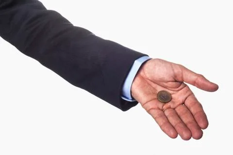 Holding Single Coin Stock Photos
