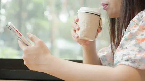 Holding smart phone Video stock 163141279