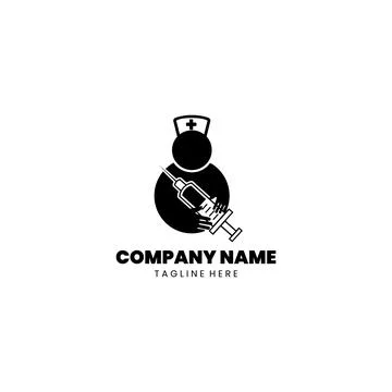 Holding a syringe logo Design vector 스톡 일러스트