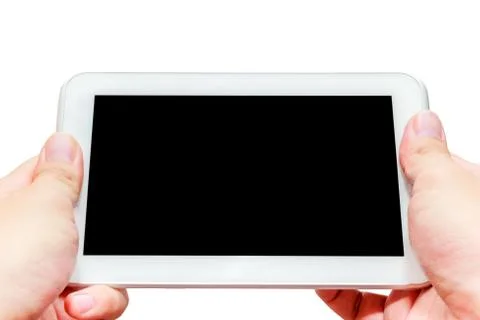 Holding a tablet Stock Photos