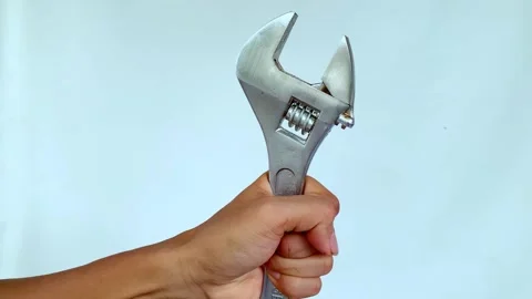 Holding tools in hand. Happy labor day concept. Stock Footage 306227076