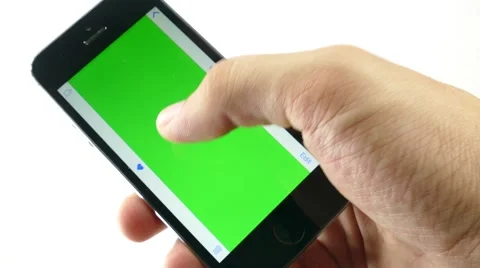 Holding Touchscreen Device green-screen 4k video Stock Footage 53929363