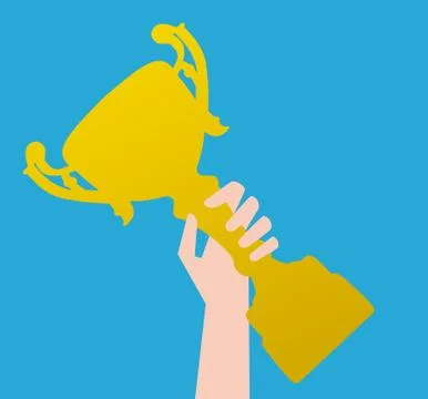 Holding Trophy Stock Illustration