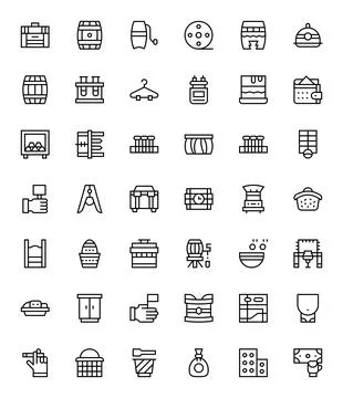 Holding Vector Icon Library with 42 Regular Line Retina Ready Editable Design Stock Illustration
