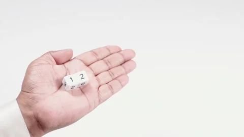 Holds White Dice one and two or twelve Stock Footage 248743313