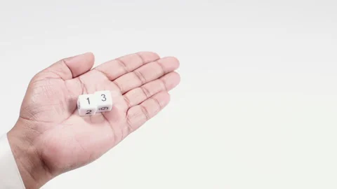 Holds White Dices One And Three Stock Footage 248743140