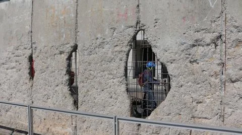 Hole in the Berlin Wall Stock Photos