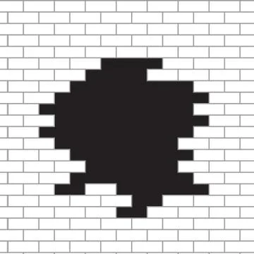 Hole in brick wall Stock Illustration
