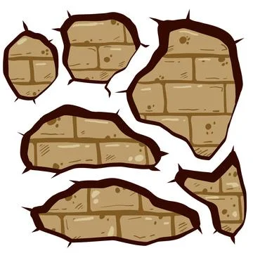 Hole in brick wall of red bricks. 스톡 일러스트