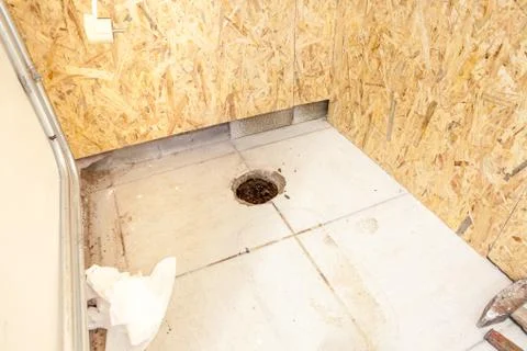 Hole for the cesspit Stock Photos