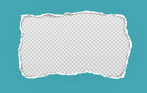 Hole composition in turquoise paper with torn edges and soft shadow is on Stock Illustration