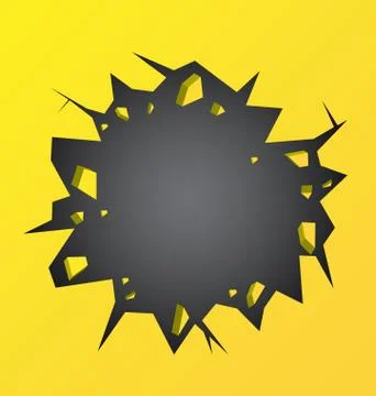 Hole cracked in the wall Stock Illustration