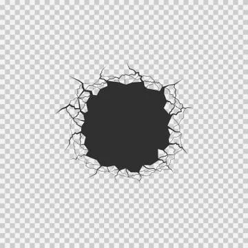 Hole with cracks Stock Illustration