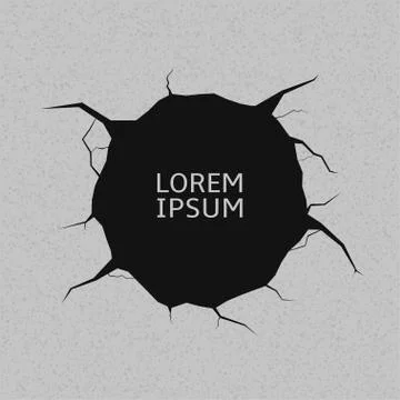 Hole with cracks Stock Illustration