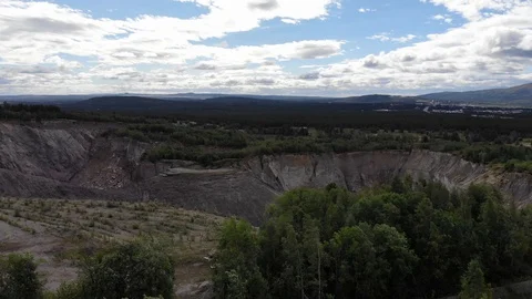 Hole created after the mining accident in Malmberget Stock Footage 94233639