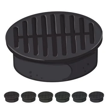 Hole drainage grate cartoon vector graphic Stock Illustration