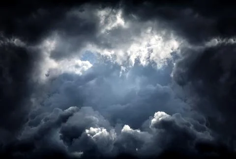 Hole in the Dramatic Clouds Stock Photos