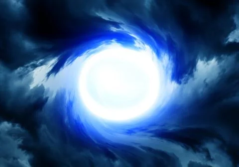 Hole in the Dramatic Clouds Stock Photos