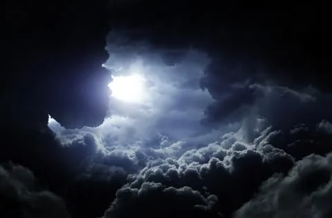Hole in the Dramatic Clouds 写真素材