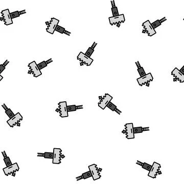 Hole drill saw vector seamless pattern Stock Illustration