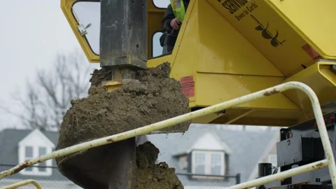Hole drilling machinery Stock Footage 238860796