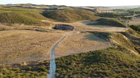 A hole in the field Stock Footage 158548715