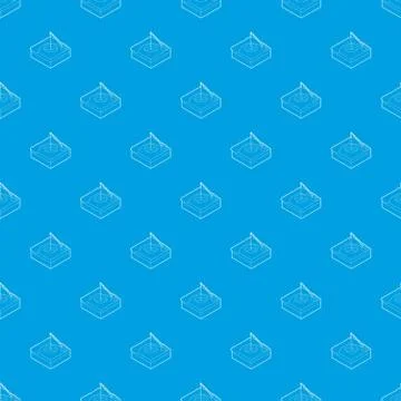 Hole for ice fishing pattern vector seamless blue Stock Illustration