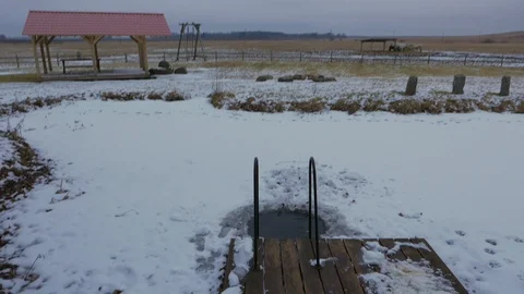 Hole in the ice Stock-Footage 95726335