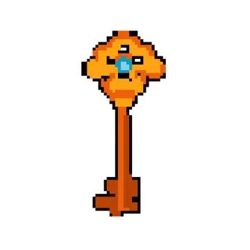 Hole magic key pixel art vector illustration Stock Illustration