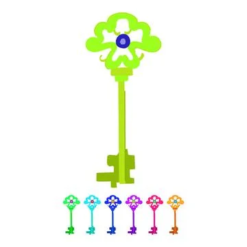 Hole magic key vector cartoon graphic Stock Illustration