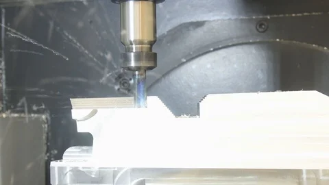 Hole milling process. CNC metal machining Stock Footage 91165573