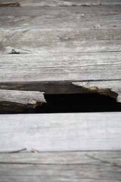 Hole in Planks Stock Photos