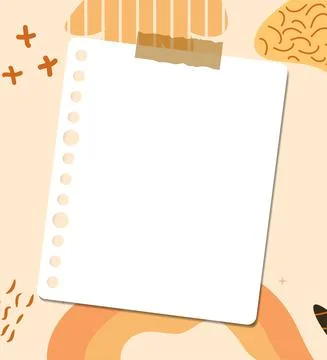 Hole Punch Paper Note Isolated on Abstract Shapes Background Vector Design Illustrazione stock