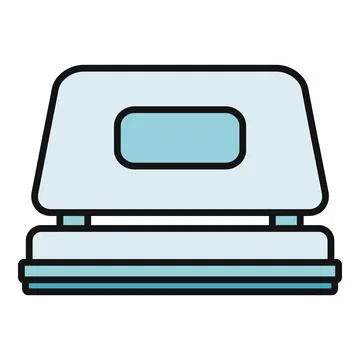 Hole puncher tool creating holes in paper Stock Illustration