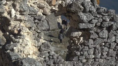 Hole in Rock Castle Wall Video stock 84332156